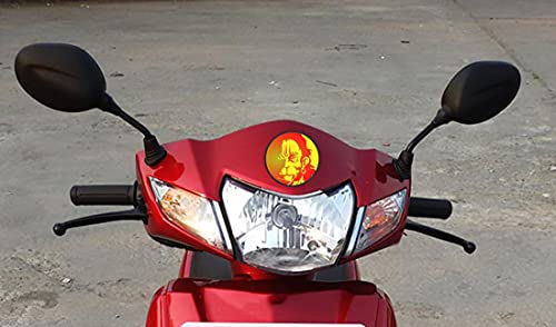 Image of CVANU Hanumanji Angry Face Religious Sticker for Scooty, Bike- All Two Wheeler Vehicle Vinyl Decal Size (11cm X 11cm) Multicolor