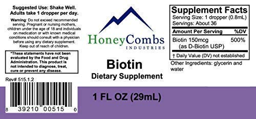 Honeycombs Liquid Vitamin K1-1 Fl Oz. + Vitamin B7 (Biotin) Drops 1 Fl Oz. #TOP4