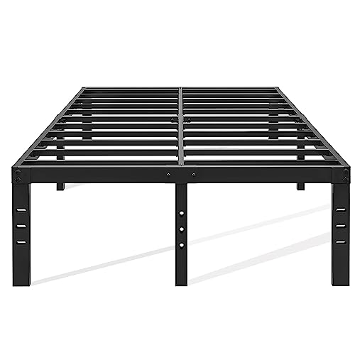 Caplisave Queen Size Metal Platform Bed Frame,Max 3500Lbs Heavy Duty Metal Slat Support,14 Inch High Underbed Storage Bed Frames，Easy Assembly，No Box Spring Needed，Black #TOP1