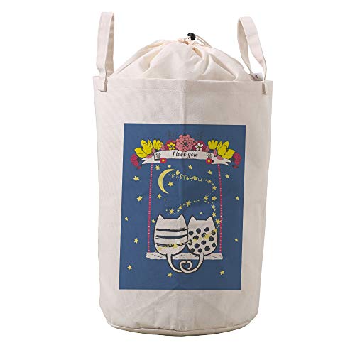 Bolsa de lino de dos gatos impermeable con cordón para guardar ropa de baño 2
