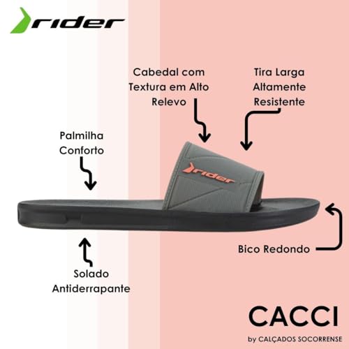 Rider Street Slide Ad - Preto/cinza/laranja - 40