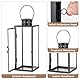 Staymoment Laterne Deko Schwarz für Draußen: 2er Set 24/35 cm Windlicht outdoor als Balkon Garten Deko modern Tischdeko Grablaterne Kerzenhalter