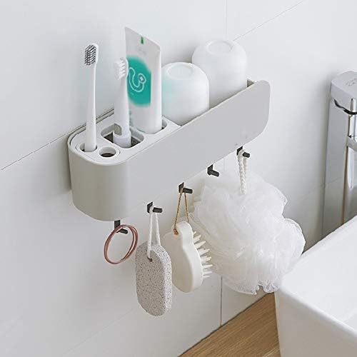 Toothbrush Holder Bathroom Accessories Set Large Space Free Punching Toothbrush Toothpaste Shelf Wash Cup Holder Storage Rack