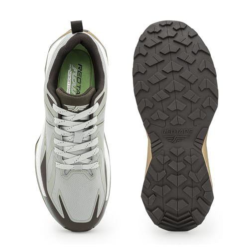 Image of Red Tape Men's Sneakers Off White Olive Mesh TPU Round Toe Lace-Up
