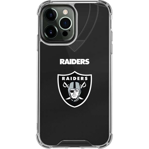 Skinit Clear Phone Case Compatible with iPhone 13 Pro Max - Officially Licensed NFL Las Vegas Raiders Team Jersey Design