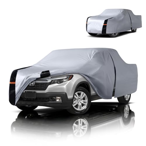 Image of Multi-Layer Honda Ridgeline Truck Cover, Custom fit Ridgeline 2005-2026 Crew Cab Short Bed(5.3')Car Cover Waterproof All Weather, Full Exterior Cover Rain Wind Dust and UV Protection With Door Zipper