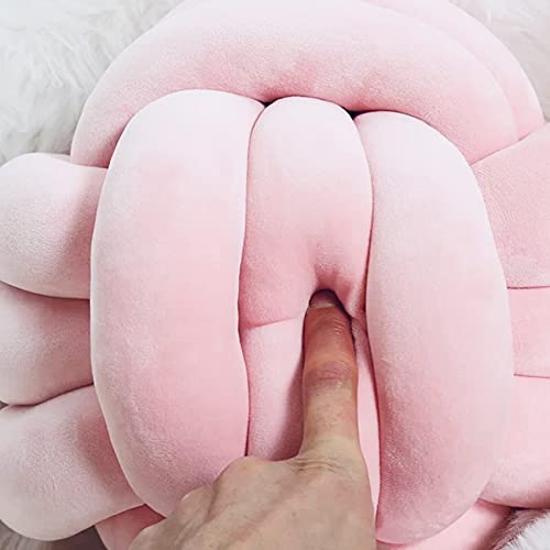 7Uyuu Soft Knot Pillow Ball, Decorative Short Plush Knot Throw Pillow Large Round Bed Sofa Back Knot Velvet Pillow Cushion Small Knot Pillow For Baby (Pink, Large 11 Inches) #TOP3