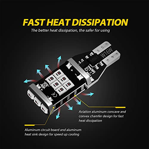 Auxlight 921 912 906 904 T15 W16W Error Free Back Up Reverse 3Rd Brake Center High Mount Stop Light Bulbs, Super Bright High Power Brilliant Red Replacement For Cars, Trucks, Rvs (Pack Of 2) #TOP4