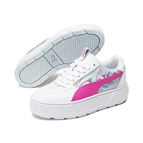 Image of PUMA Kids Girls Karmen Rebelle Platform Lace Up Sneakers Shoes Casual - White