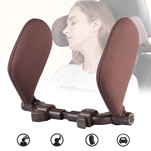 POEO Auto Cojín Cuello Almohada Reposacabezas Plegable, Almohada de Cuello del Coche, Soporte de Cuello 180° Retráctil for Cuello Retráctil en Forma de U Almohada for Cuello for Adultos y niños,Rojo