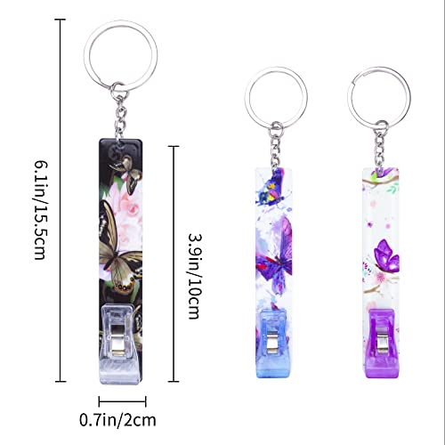 Image of 3PCS Credit Card Puller, Cute Debit Bank Card Grabber for Long Nails ATM Keychain Women with Plastic Clip