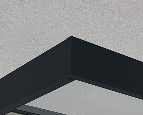 Palram Canopia by Vordach für Haustür Sophia 1600 Pultvordach 160 x 95 cm Grau Sonnenschutz Haustürvordach inkl. Regenrinne