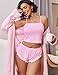 Avidlove Women Cami Ribbed Pajama Set Sexy Side Slit Sleepwear Lingerie 2 Piece PJ Set Pink Large