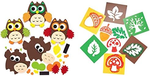 Baker Ross AX161 Autumn Owl Magnet Kits for Kids - Pack of 8, Ideal for Kids' Arts and Crafts, Educational Toys, Gifts and Keepsakes