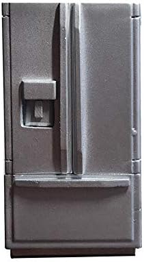 Dollhouse Decoration Accessories, 1:12 Dollhouse Miniature Furniture Simulation Fridge Refrigerator Kitchen Prop Decor (Grey) image 3