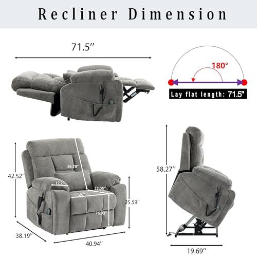 Sillón eléctrico reclinable con masaje y calor miniatura 2
