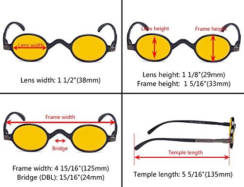 Image of Eyekepper 5 Pack Computer Reading Glasses Small Round Blue Light Filter Eyeglasses Amber Tinted +0.00