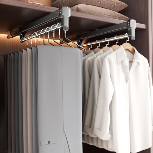 Rangement pantalon extensible gain de place en métal robuste