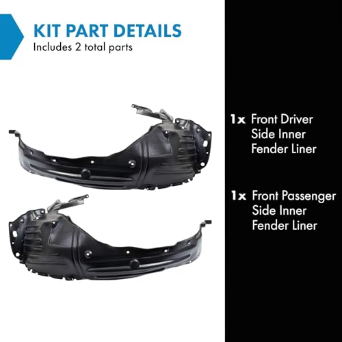 Image of TRQ Front Inner Fender Liner Set Compatible with 2012-2015 Honda Pilot HO1248153 HO1249153