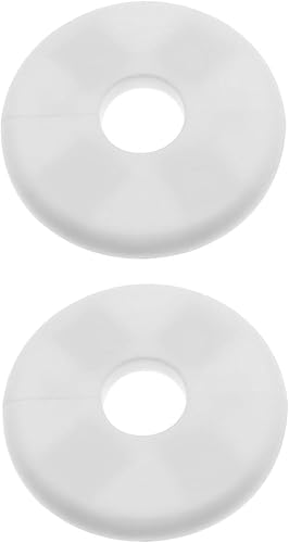 Paquete de 2 placas redondas de escudo de brida dividida de pared ABS para accesorios de decoración de grifos de tubería de 0.86 "/ 22 mm de