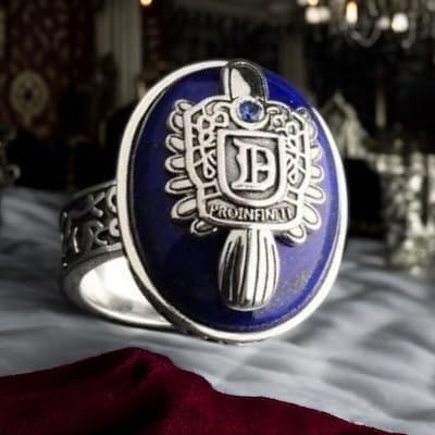 PRINCESS CUTENESS STORE Damon Salvatore 925 Sterling Silver Vampire Daywalking Anti-Sunlight Natural Lapis Lazuli Stone Ring