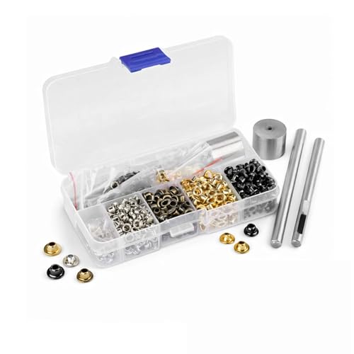 3mm Grommet Kit 3mm Eyelets 3mm Grommet And Washer Kit 3mm Eyelet Kit Eyelet Grommet Set Washers Fastener for Leather Craft Clothes Sewing Accessories with 3pcs Handwork Tools Set(3mmx420pcs)