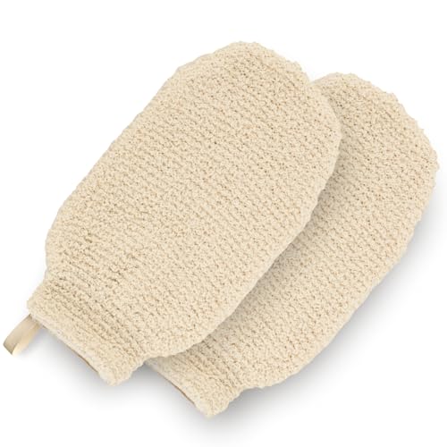 GUARD&MARINE Natural Shower Mitts - Hemp Bath Gloves for