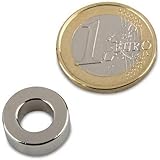 10 x Ringmagnet Magnetring Ø 15/8 x 6 mm Neodym N42 (NdFeB) Nickel - hält 5,0 kg - starke Magnete (Supermagnete) mit extremer Haftkraft für Industrie und Zuhause