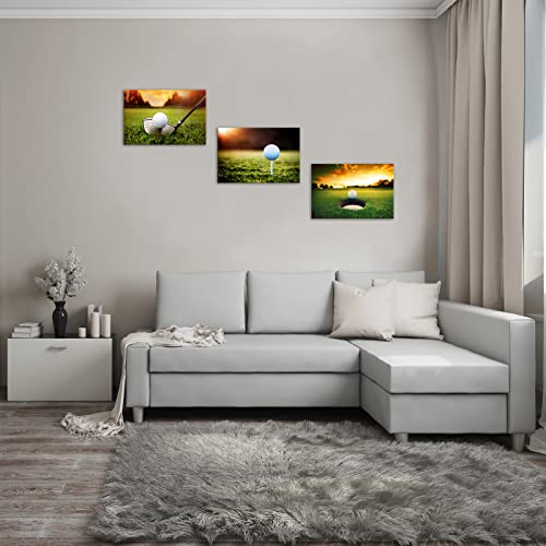 Canvas Wall Art Decor Golf Posters Sport Canvas Painting Artwork Prints Home Decorations Picture For Gym Home Office Wall Decor Framed Ready To Hang(12"X16"X3Pcs) #TOP3