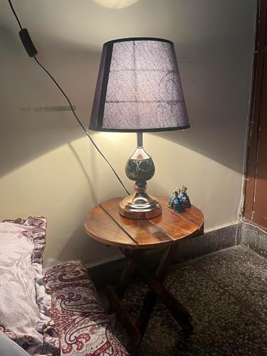 Image of Small Coffee Tables for Living Rooms, Mid-Century Modern Solid Wood Coffee Table, and Coffee Table with Storage (Round)