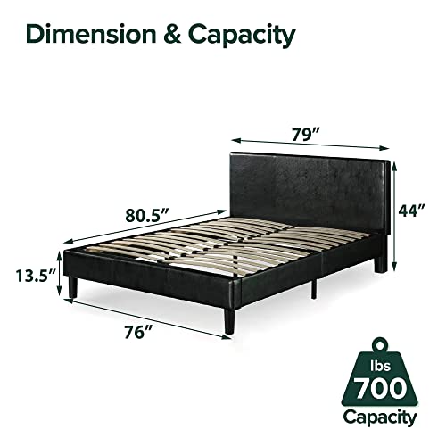 Zinus Jade Faux Leather Upholstered Platform Bed Frame / Mattress Foundation With Wood Slat Support / No Box Spring Needed / Easy Assembly, King #TOP5