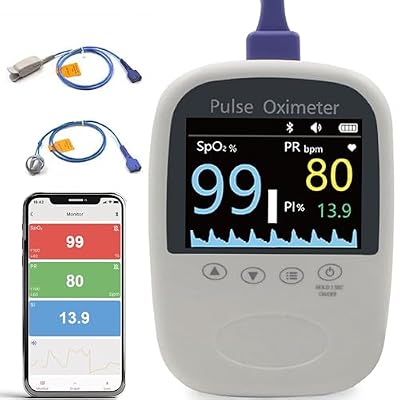 Pepultech Fingertip Pulse Oximeter for Kids,Bluetooth Fingertip Oxygen Tracker with Free APP, SPO2 & Pulse Rate Monitor for Adults - Fast & Accurate Results,2 Probe Sensor & Battery Included