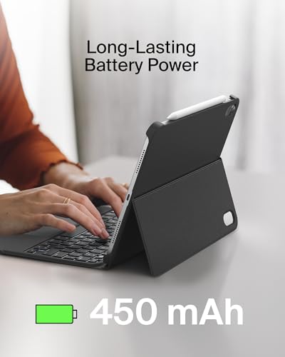Image of Belkin Everyday Keyboard Case w /Cradle, Backlit Bluetooth Keyboard, Multi-Gesture Controls, Magnetic Apple Pencil Storage Compatibility, & Multimedia Keys for iPad 10th Generation 10.9 inch - Black