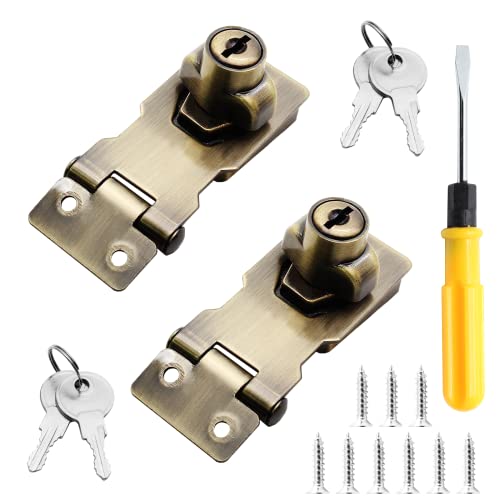 Jiozermi Bronze Key Lock Cabinet Door Hasp Set