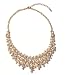 VK Accessories Statement Pearl Bid Queen Costume Crystal Necklace Luxurious Filigree Beaded Jewelry Gold Collar