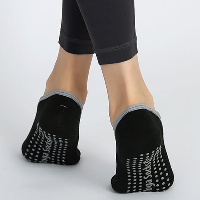 2 Pairs Yoga Socks for Women Non-Slip Grips & Straps, Ideal for Pilates, Pure Barre, Ballet, Dance, Barefoot Workout3