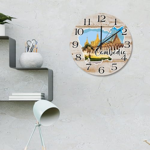 Horloge murale Cambodge 38 cm pour salon et cuisine moderne