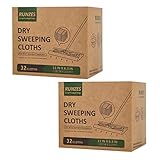 Runzes Dry Sweeping Cloths White Deep Textured Mopping Cloth to Trap Dust, Dirt, Pet Hair 64 Count