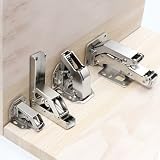 EasyByMall Cerniera a sfera da 10,2 cm con tampone per ante di armadi, stile ponte, senza scanalature, chiusura silenziosa e liscia