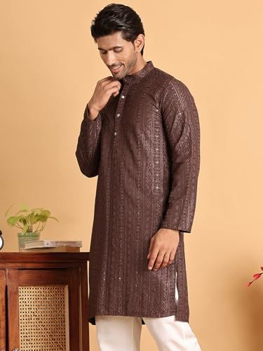 Image of Jompers Embroidered Straight Kurtas for Men