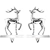 Klikel stocking holder set of 2 christmas reindeer stocking hanger for mantel shiny silver metal deer christmas stocking holder for fireplace mantle heavy stocking holder for mantle with hook  urban country home decor