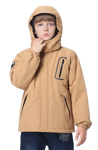 Image of Kid's Ski Jacket Waterproof Winter Coat Boy's and Girl's Fleece Snowboarding Jackets with Detachable Hood