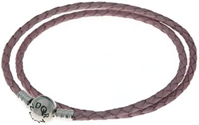 PANDORA Pink Braided-Double Leather Charm Bracelet, 590745CMP