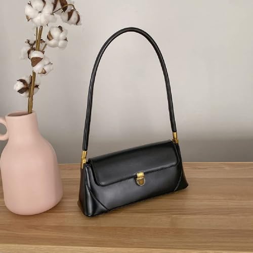 Bolsa de ombro feminina de couro mini bolsa pequena Hobos, Preto