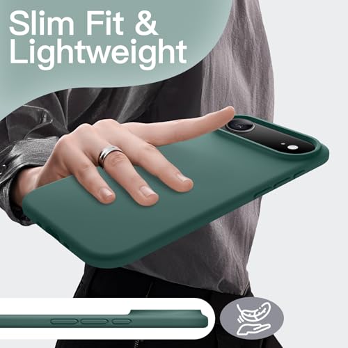 Image of JETech Liquid Silicone Case for iPhone Air, Silky Soft Touch Full-Body Protection, Anti-Scratch Shockproof Phone Cover with Microfiber Lining, 6.5-Inch Display (Midnight Green)
