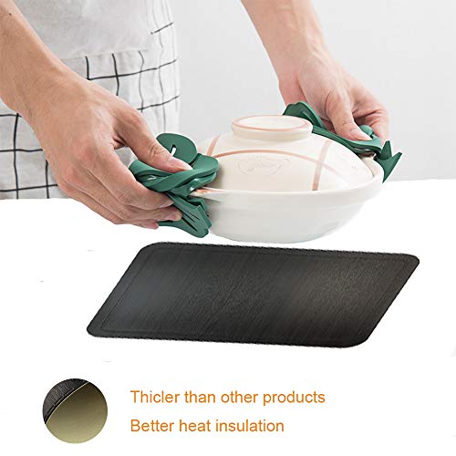 Red-A Dining Table Placemats Set Of 4 Heat-Resistant Wipeable Table Mats For Kitchen Table Decoration Waterproof Vinyl Placemats Easy To Clean,Black W/Brown #TOP2