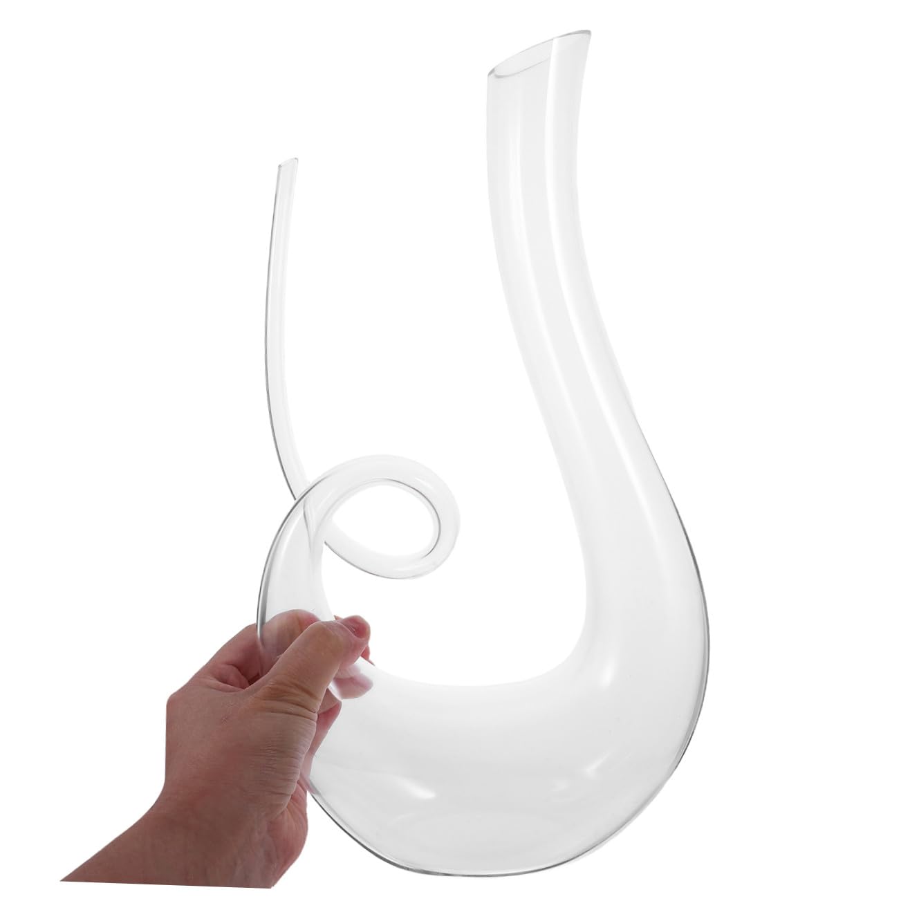 FOMIYES Decantador Diseño Creativo y Elegante de Botella Cónica de Vidrio Transparente de 1300ml Fondo Plano para Mejorar el Sabor y Aroma del Vino en Negocios