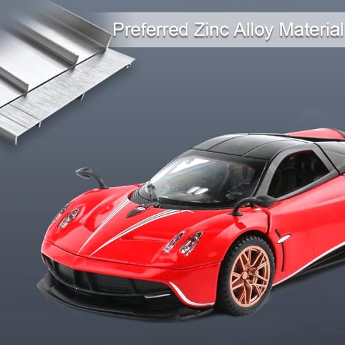 Image of 1 /32 Pagani Huarya Roadster Exclusive Alloy Metal Pull Back Die-Cast Toy Car with Openable Doors & Light Music Collectible Sound Light Toy for Kids Best Birthday Gift (Red)
