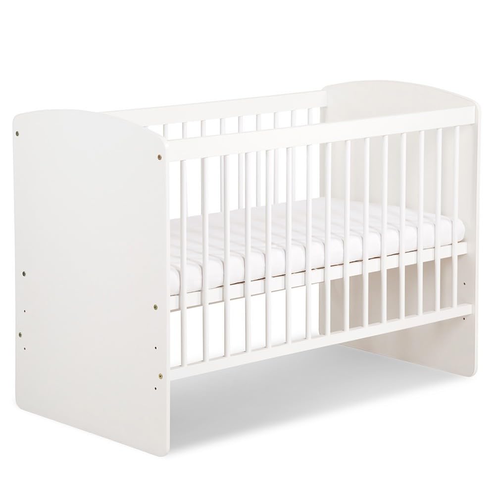 Mon Mobilier Design Karolina II Ensemble lit bébé 120x60 et Commode à Langer 3 tiroirs Blanc
