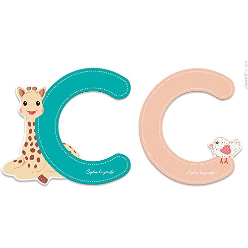 Janod Lettre série Sophie La Girafe, bois - C, multicolore - 1 - J09547 - Version Espagnole